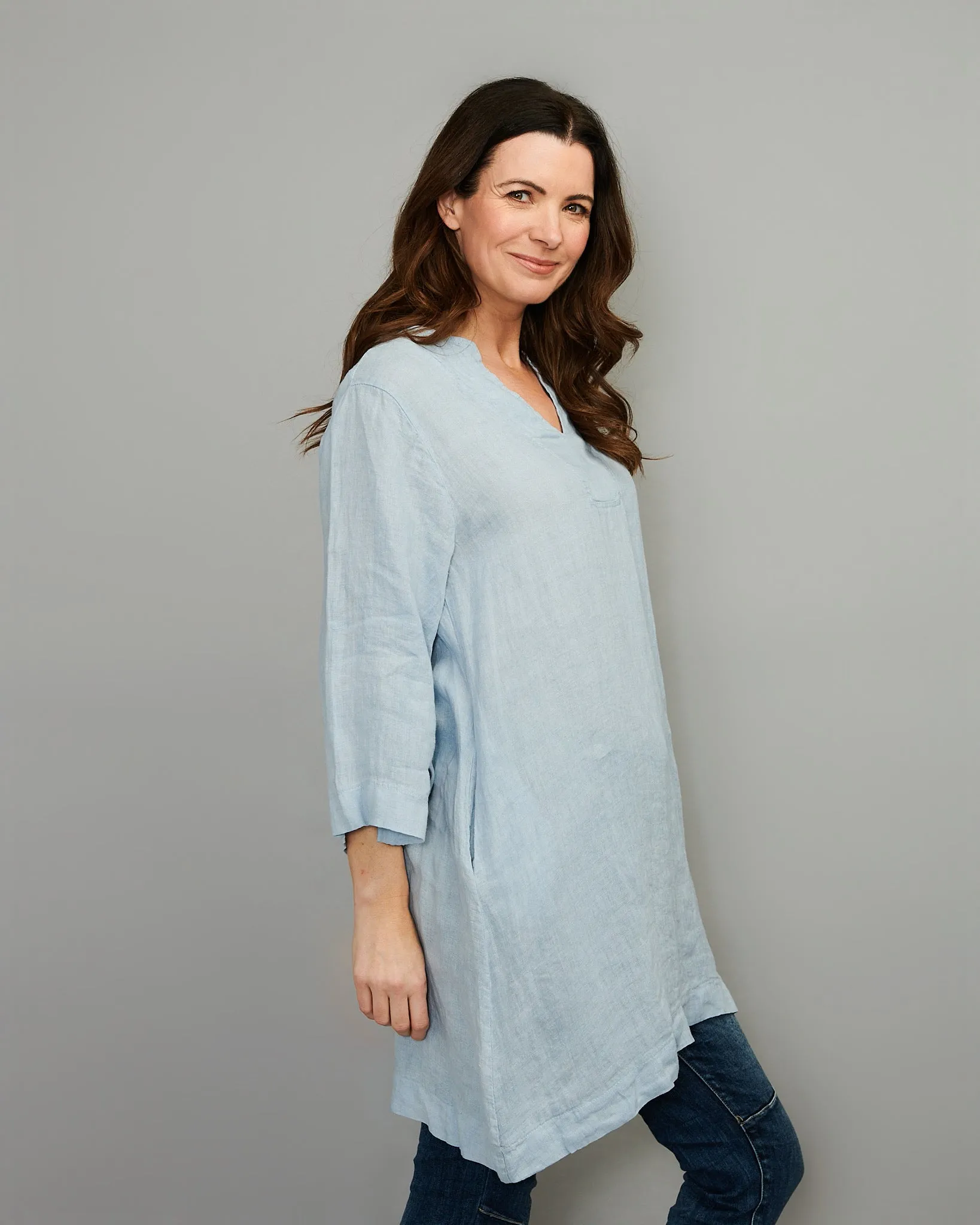 V-Neck Linen Tunic