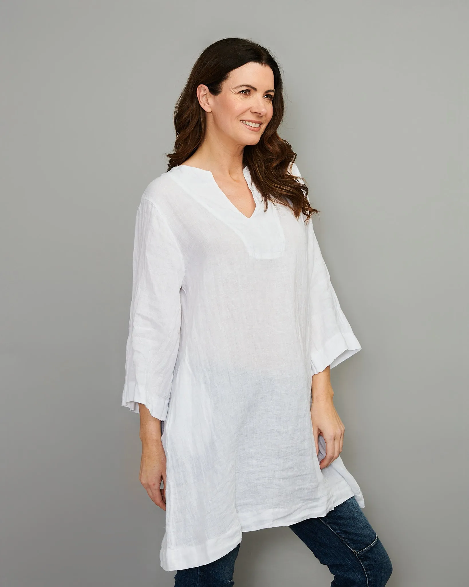 V-Neck Linen Tunic