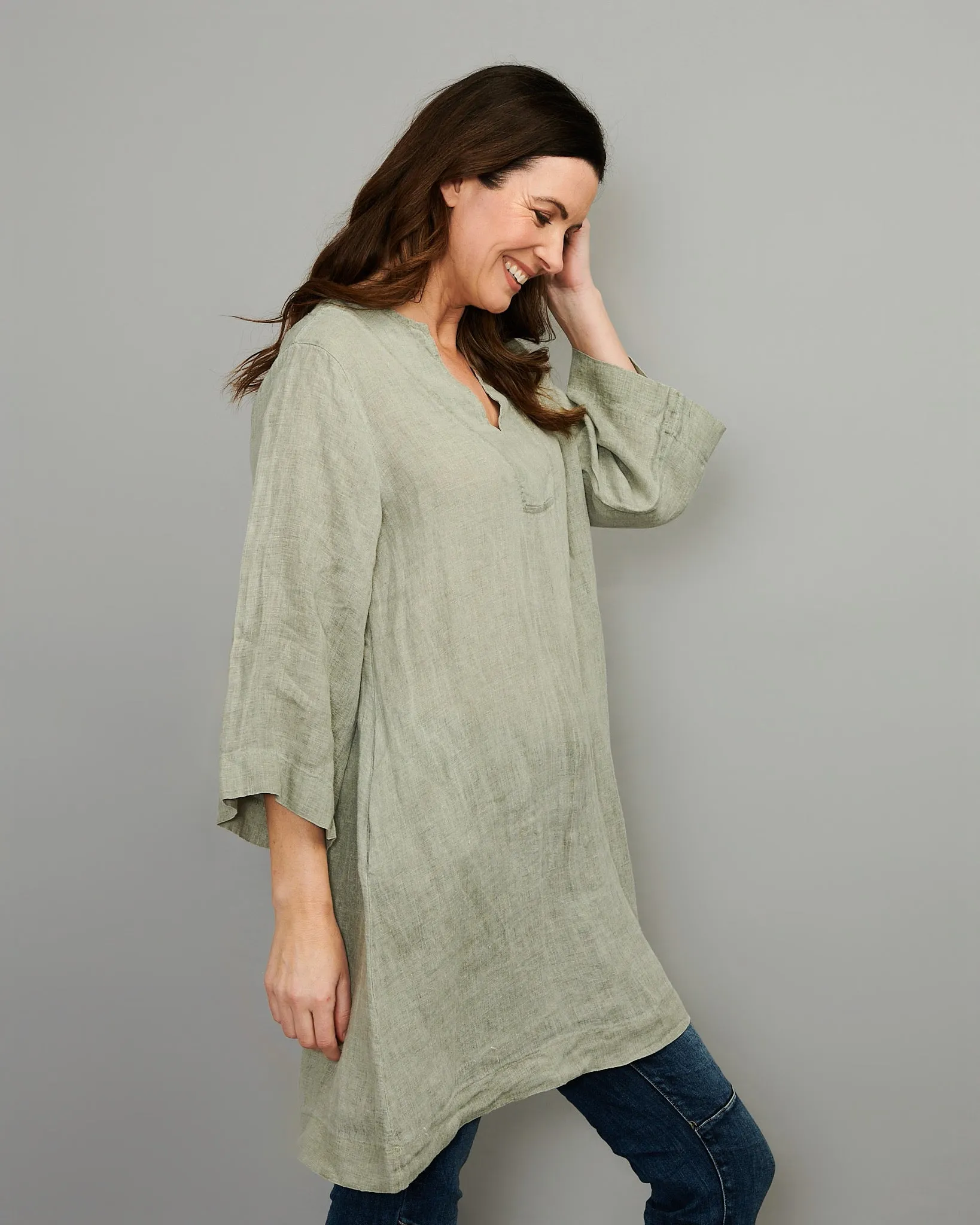 V-Neck Linen Tunic