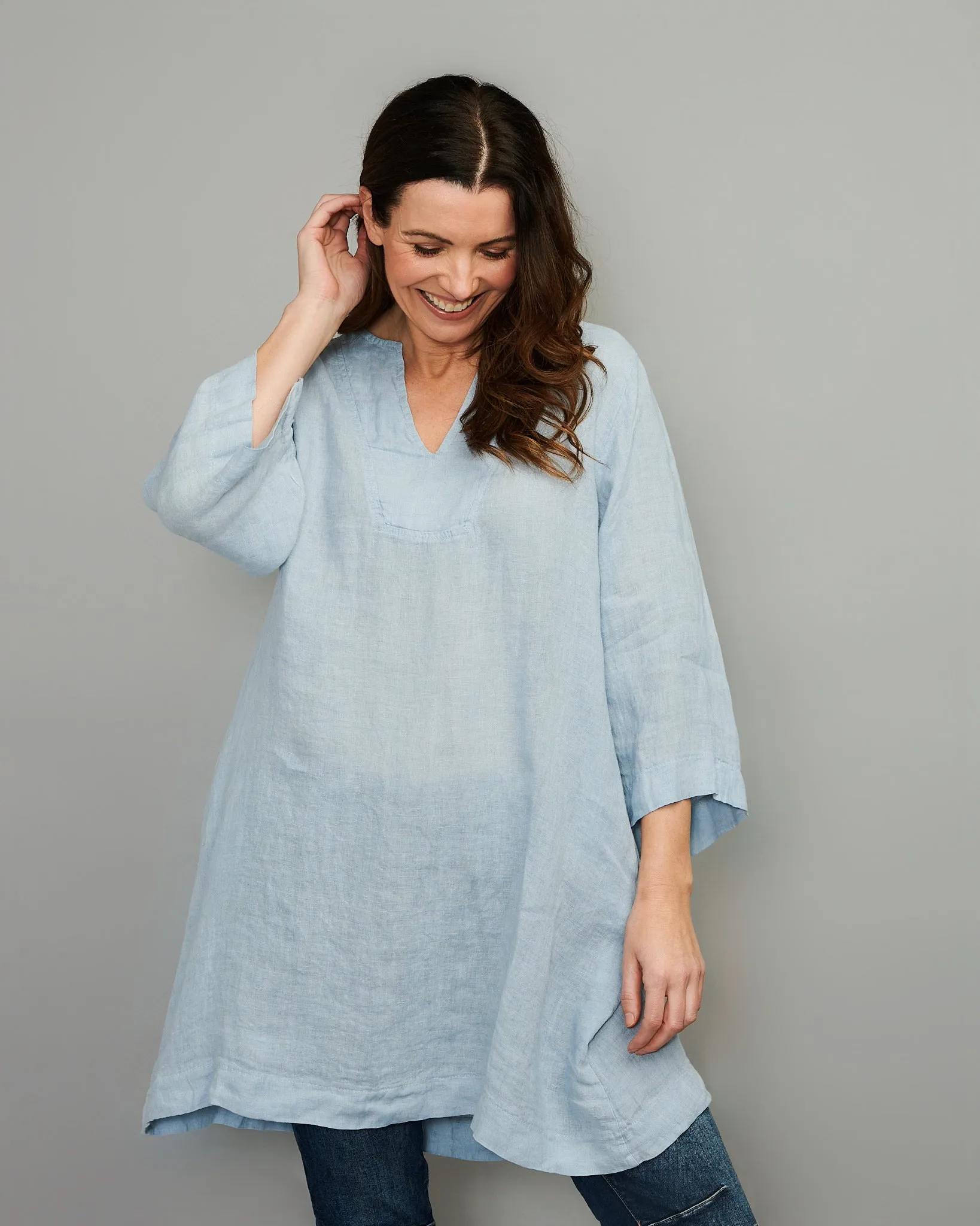 V-Neck Linen Tunic
