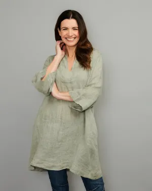V-Neck Linen Tunic