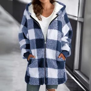 Violet - Plaid Zip-Up Jacket