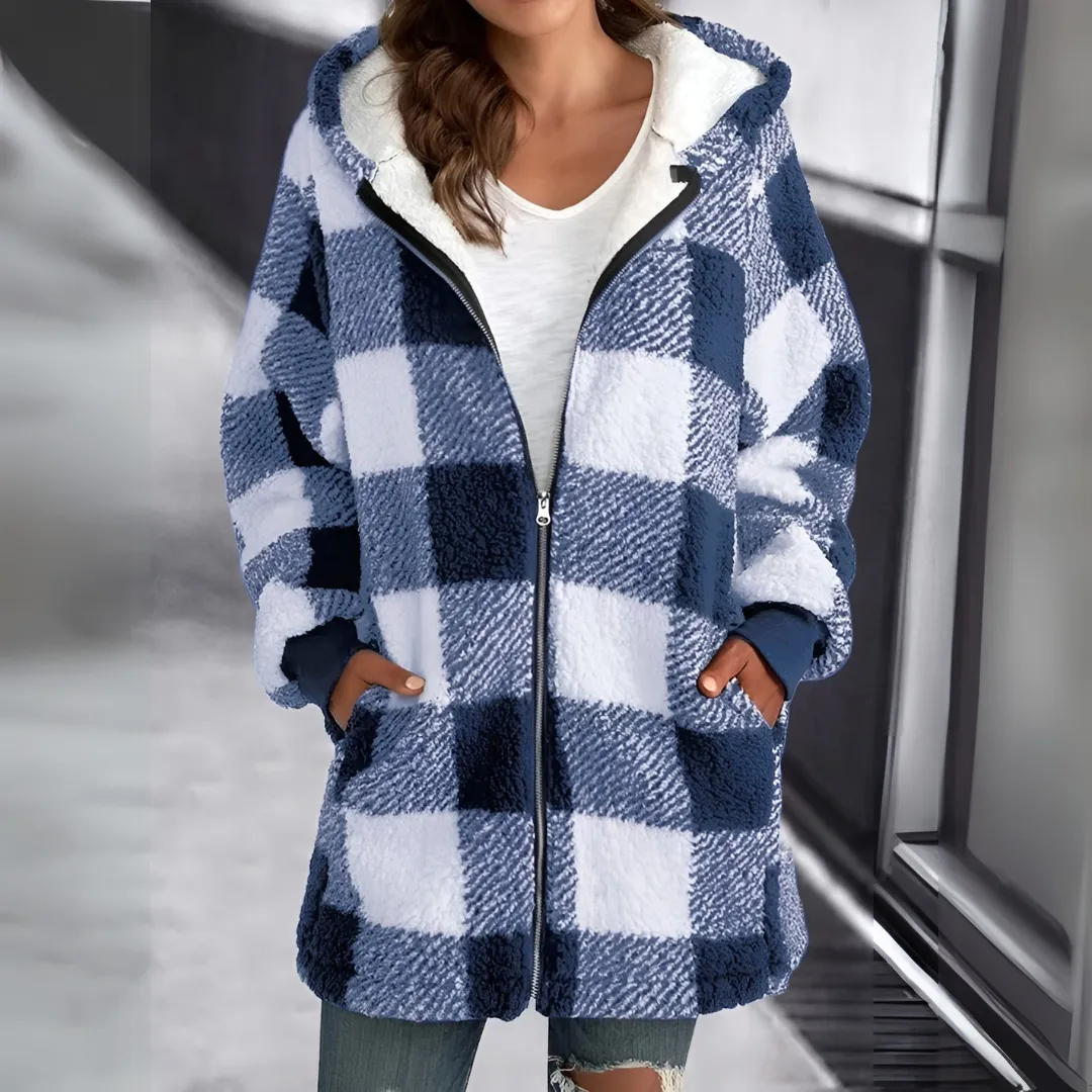 Violet - Plaid Zip-Up Jacket