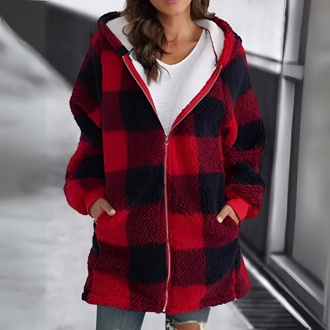 Violet - Plaid Zip-Up Jacket