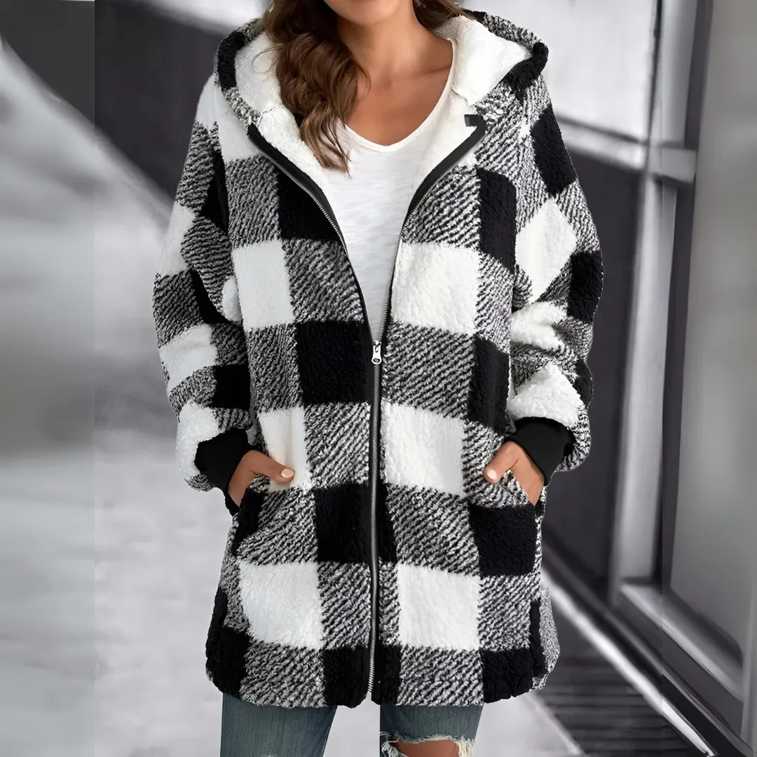 Violet - Plaid Zip-Up Jacket