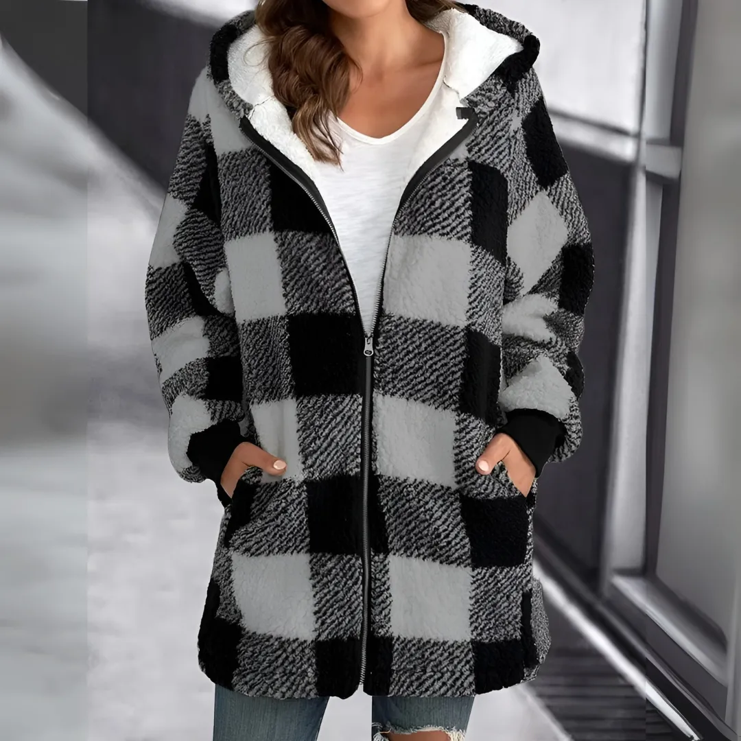 Violet - Plaid Zip-Up Jacket