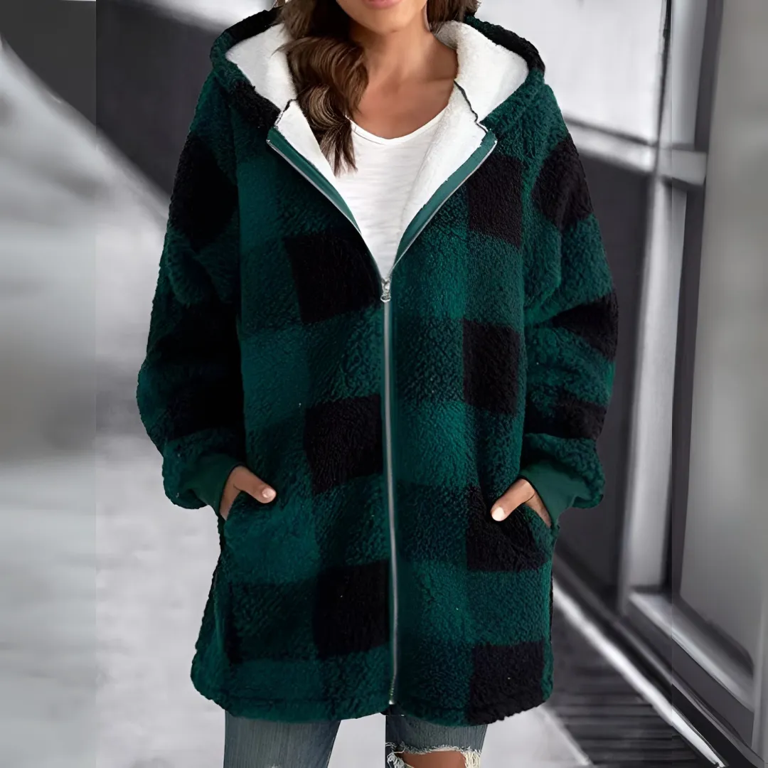 Violet - Plaid Zip-Up Jacket
