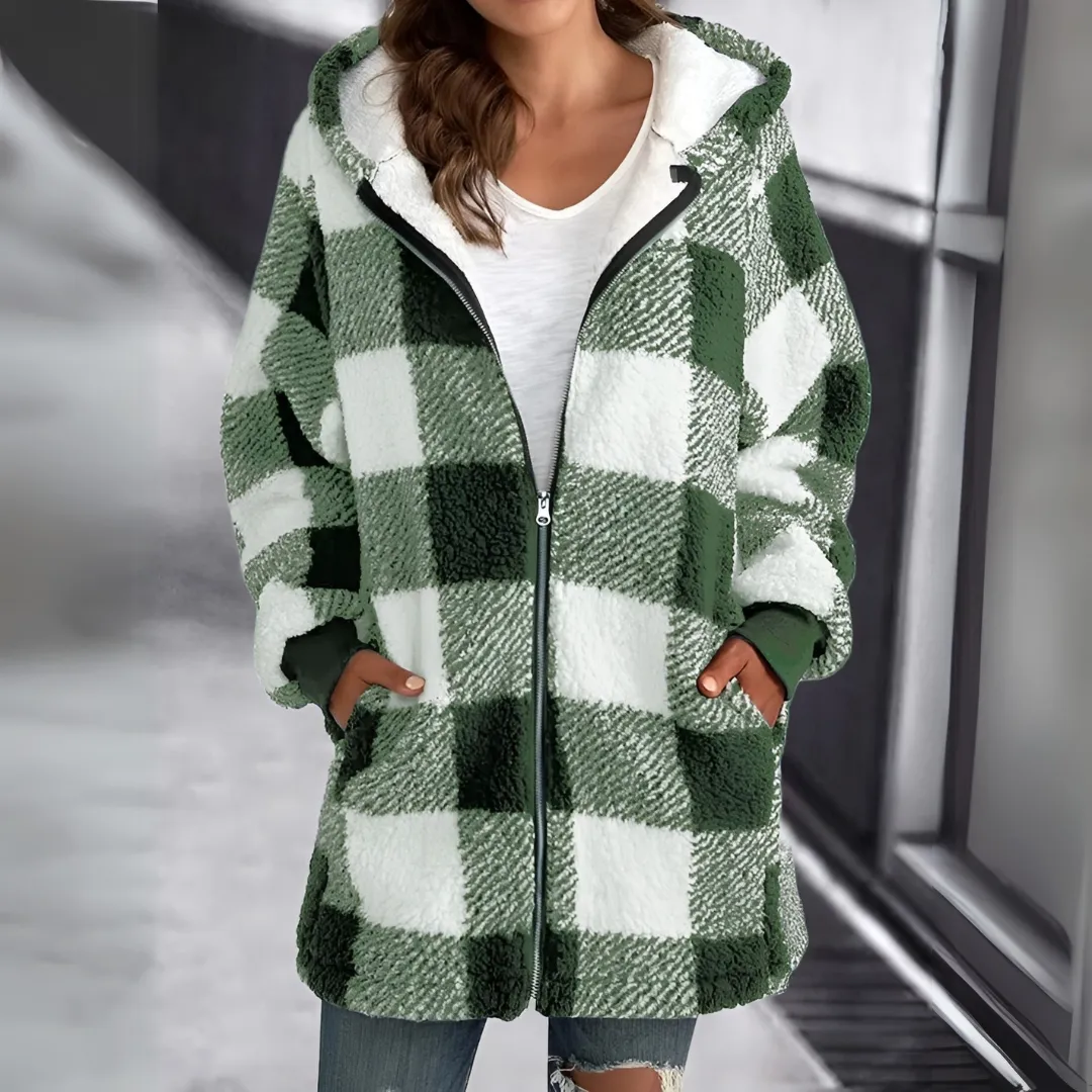Violet - Plaid Zip-Up Jacket