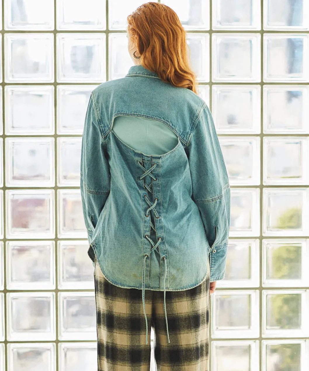 Waist Sharp Denim Shirt