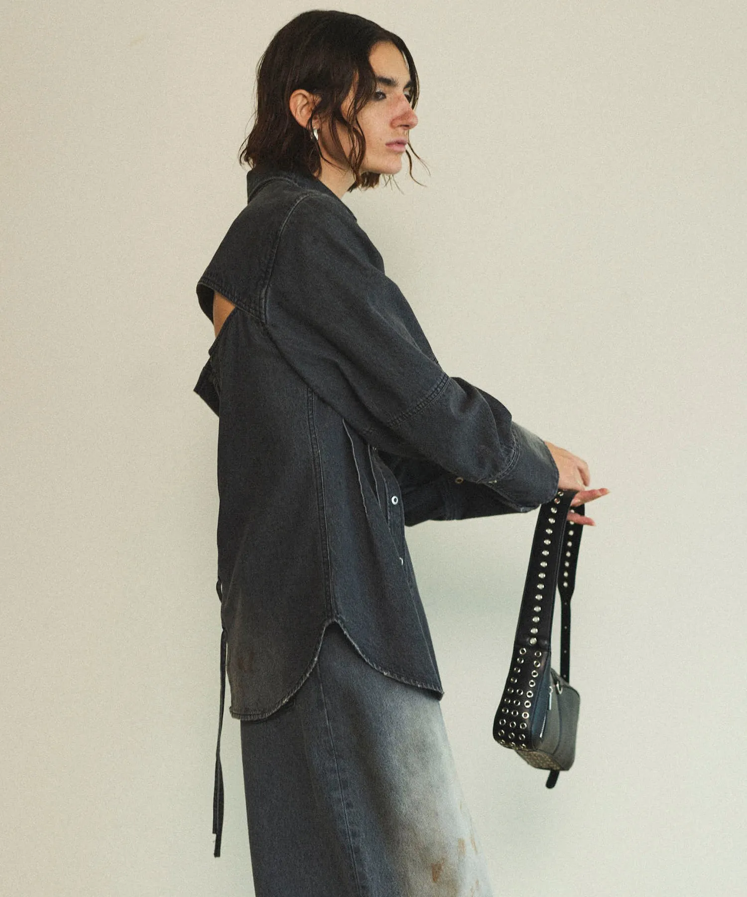 Waist Sharp Denim Shirt