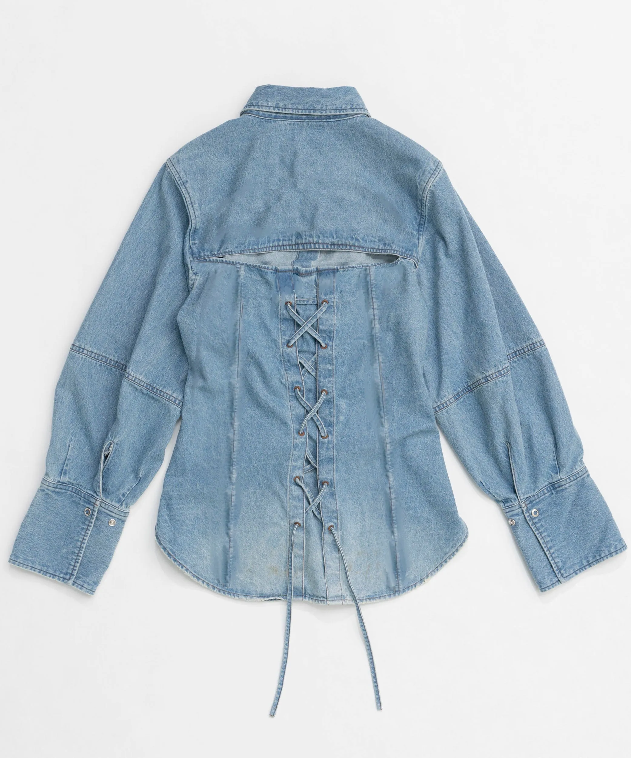 Waist Sharp Denim Shirt
