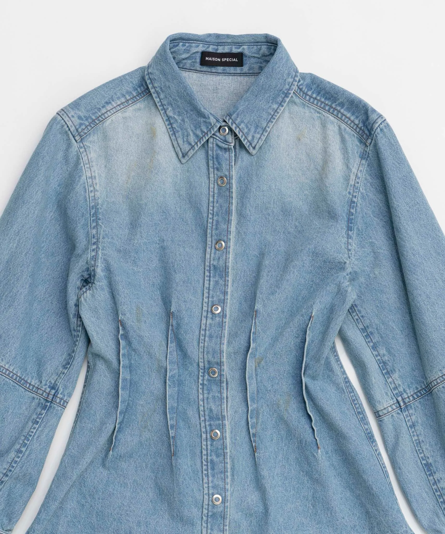 Waist Sharp Denim Shirt