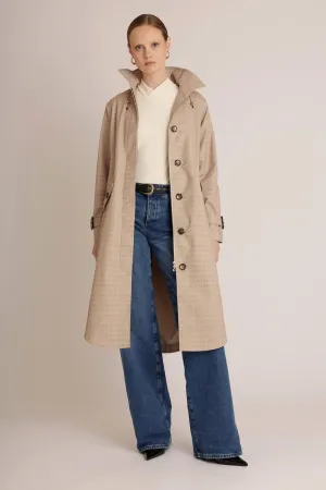 Waterproof Luxury Tailored Poncho  | Beige Monogram
