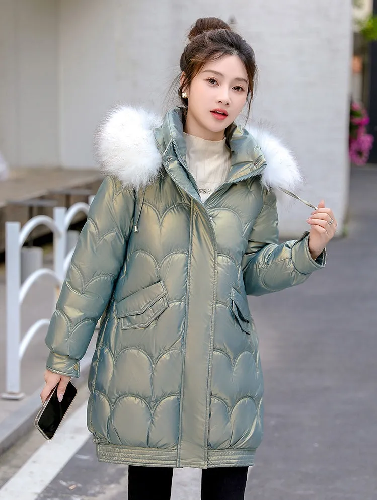 Waterproof Relaxed-Fit Quilted Puffer Jacket for Women