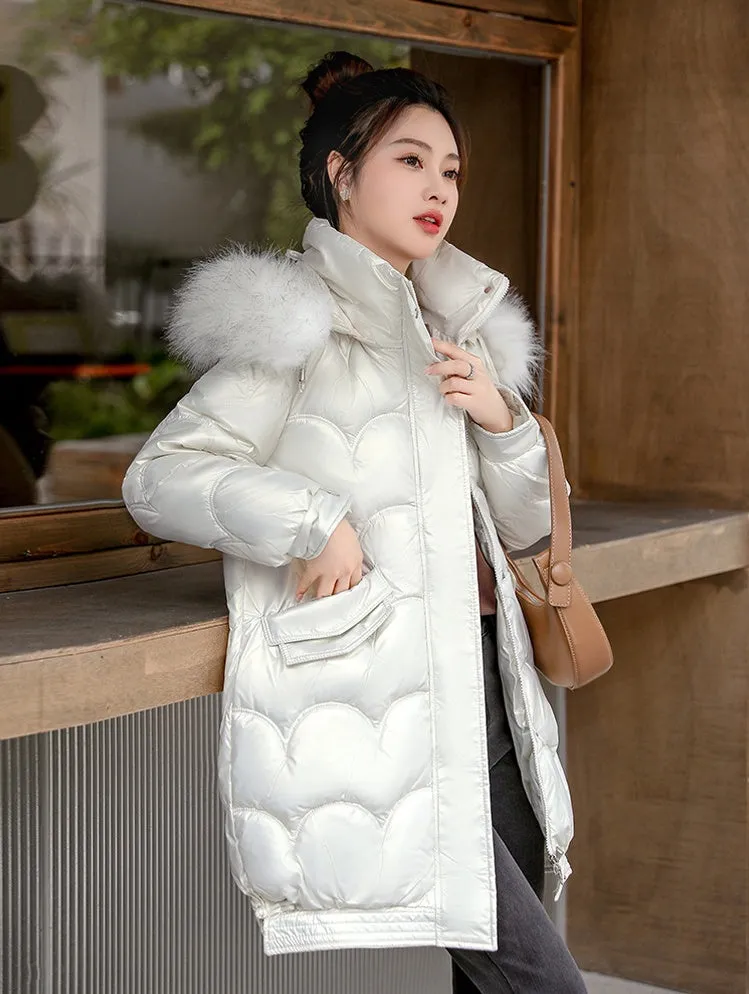Waterproof Relaxed-Fit Quilted Puffer Jacket for Women