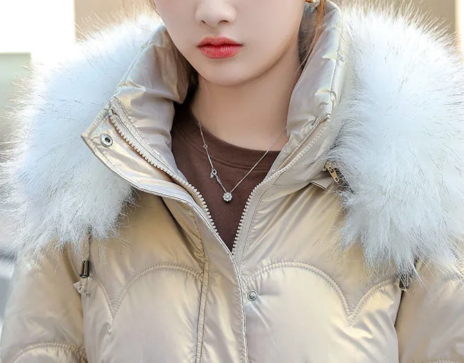 Waterproof Relaxed-Fit Quilted Puffer Jacket for Women