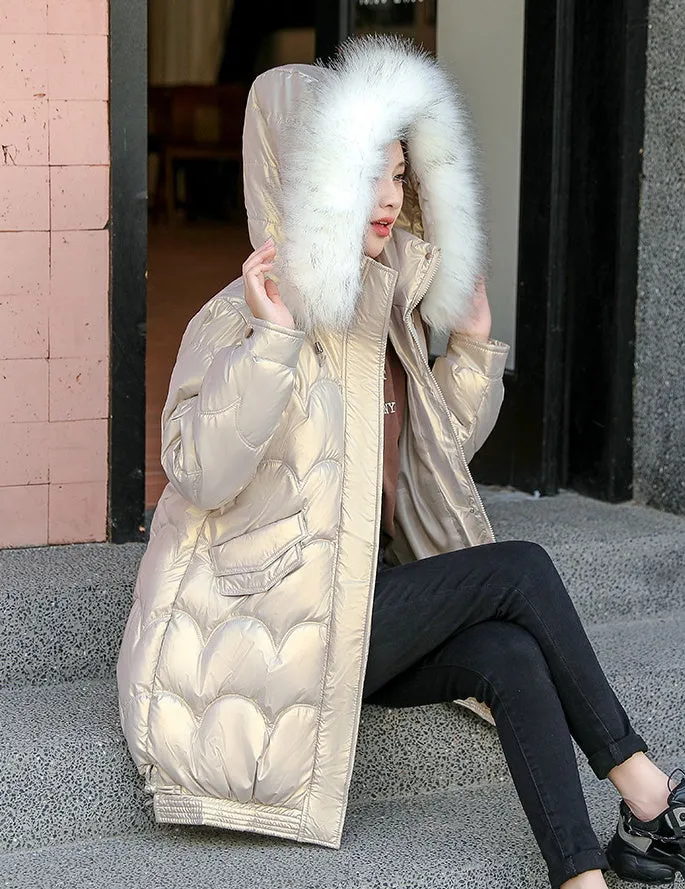 Waterproof Relaxed-Fit Quilted Puffer Jacket for Women