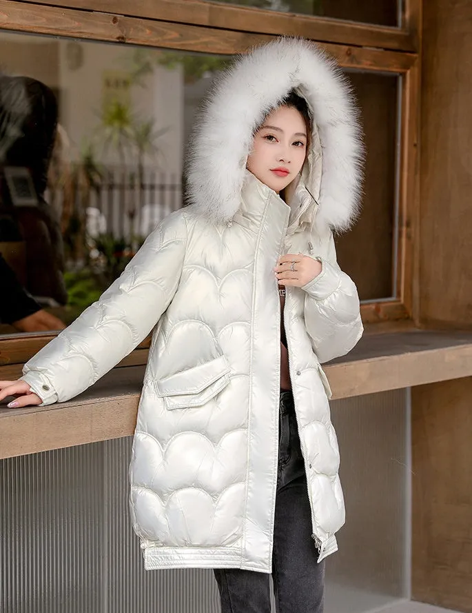 Waterproof Relaxed-Fit Quilted Puffer Jacket for Women