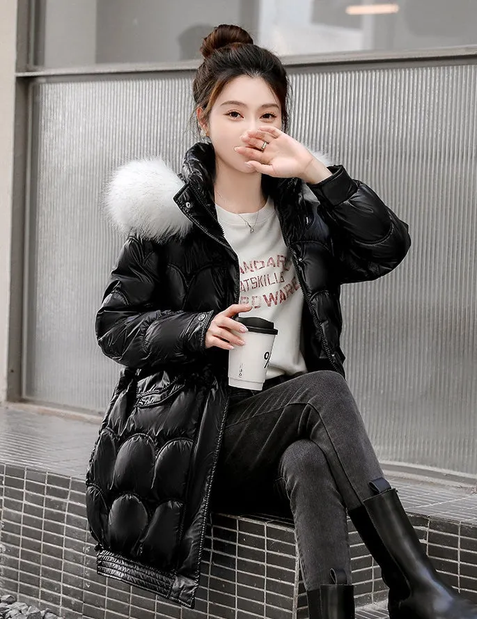 Waterproof Relaxed-Fit Quilted Puffer Jacket for Women