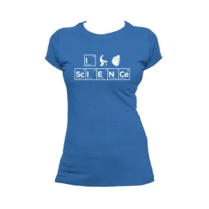 Weird Science I (Stick Figure Anatomical Heart) Science Official Women's T-shirt (Royal Blue)