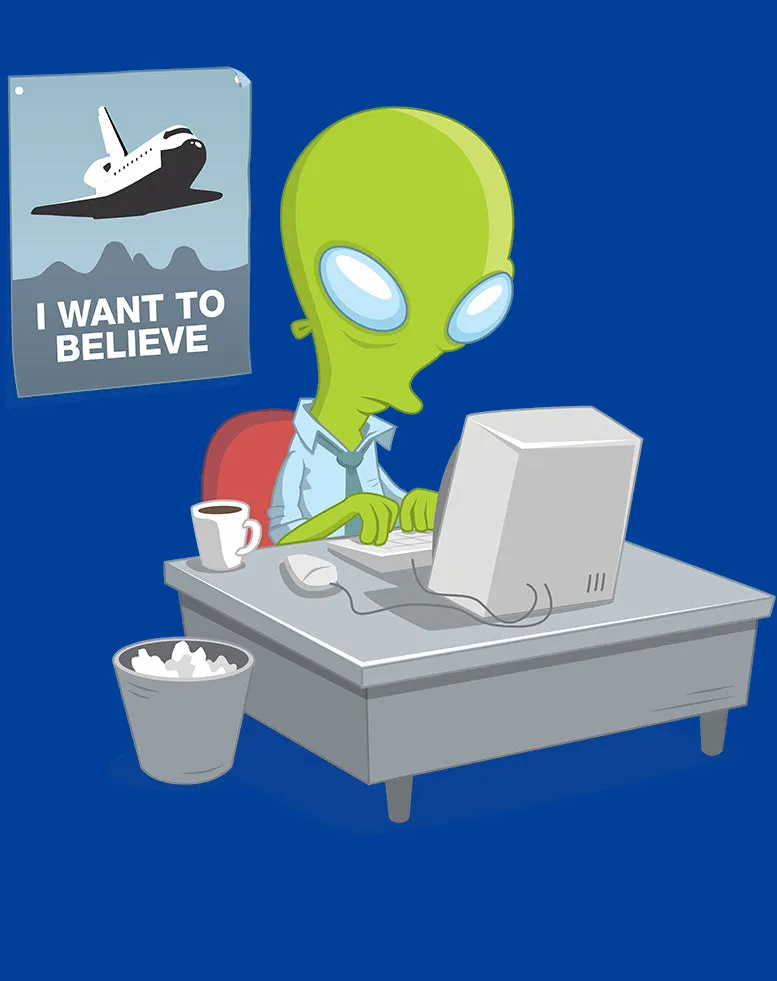 Weird Science I Want To Believe Official Women's T-shirt (Royal Blue)