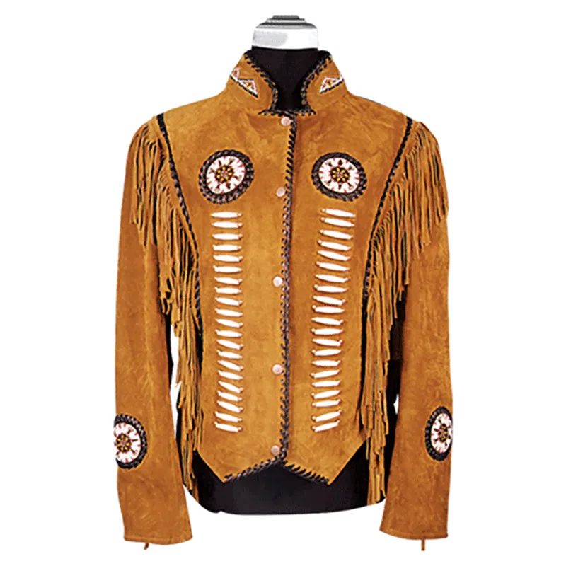 Western Fringe Brown Leather Jacket for Women WFJ201