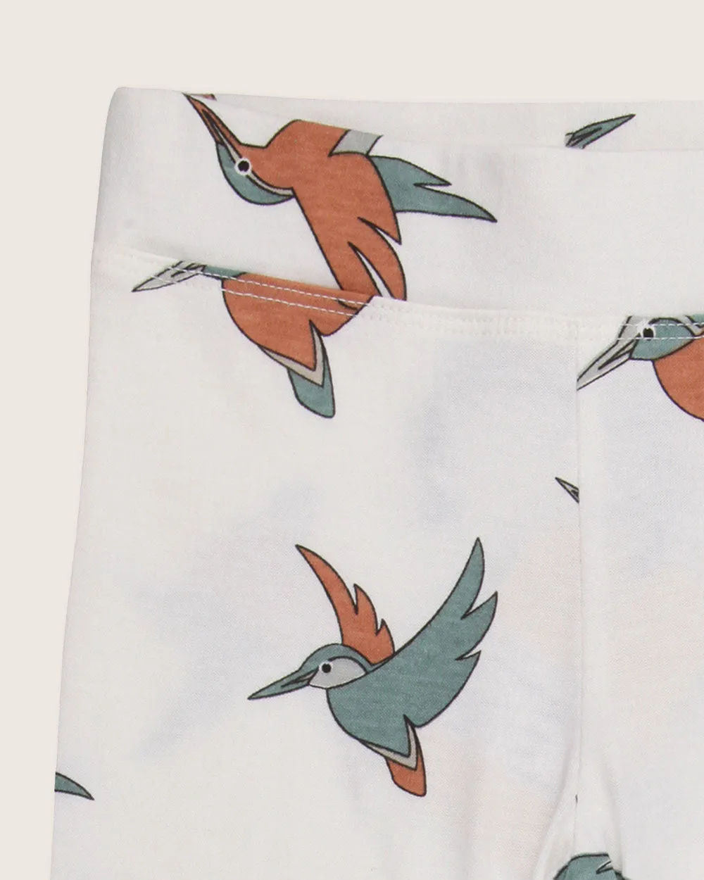 White Birdsong Print Leggings