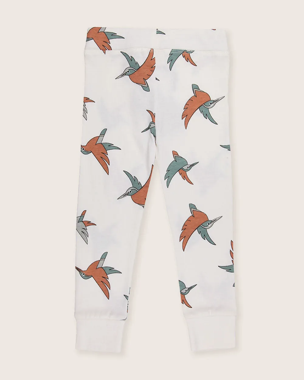 White Birdsong Print Leggings