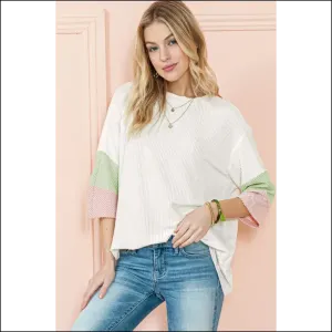 White Ribbed Colorblock Tee: so Chic it Hurts (but Looks  Good Needful Things 😉)