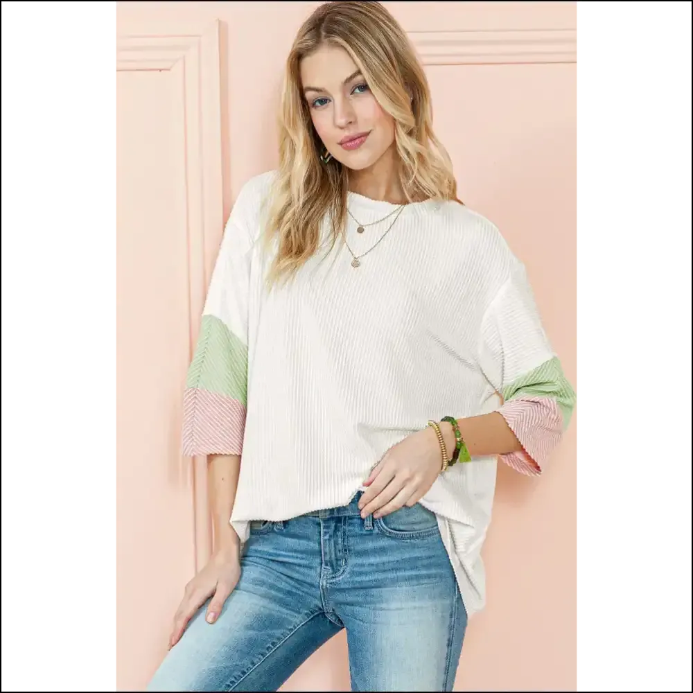 White Ribbed Colorblock Tee: so Chic it Hurts (but Looks  Good Needful Things 😉)