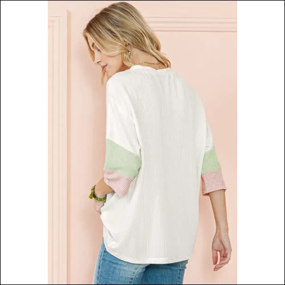 White Ribbed Colorblock Tee: so Chic it Hurts (but Looks  Good Needful Things 😉)