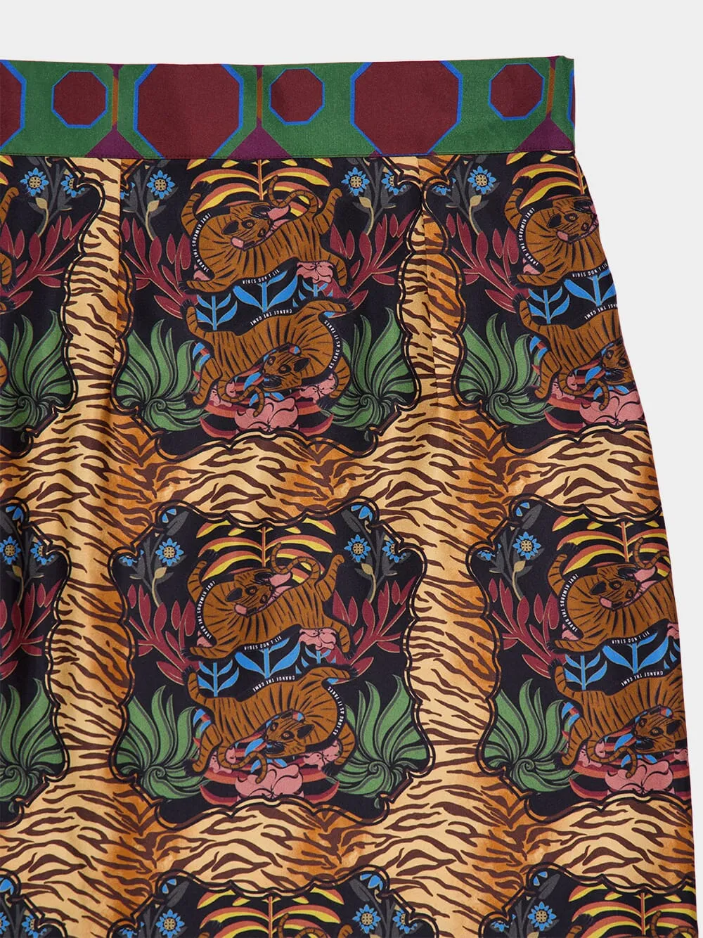 Wisteria Dreamframe Print Wrap Skirt in Double Printed Silk Twill
