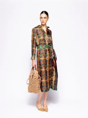 Wisteria Dreamframe Print Wrap Skirt in Double Printed Silk Twill