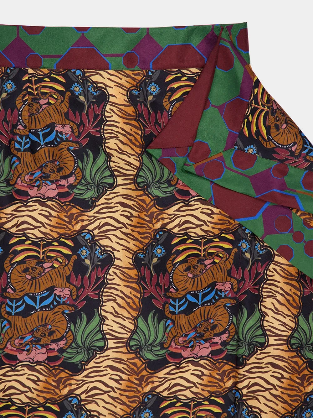 Wisteria Dreamframe Print Wrap Skirt in Double Printed Silk Twill