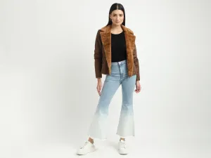 Women Solid Collared Neck Jacket
