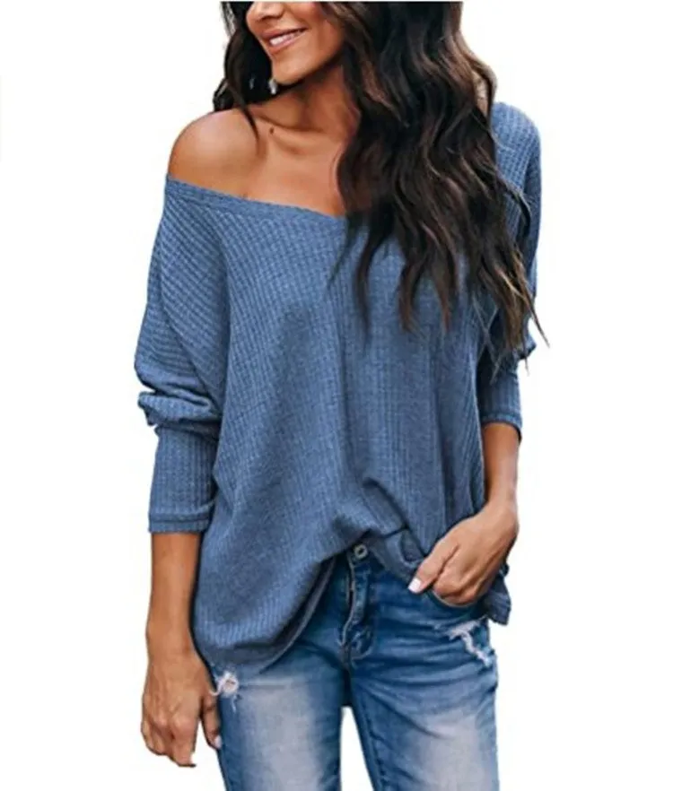 Women's Autumn Loose-fitting V-neck Long-Sleeve Sweater