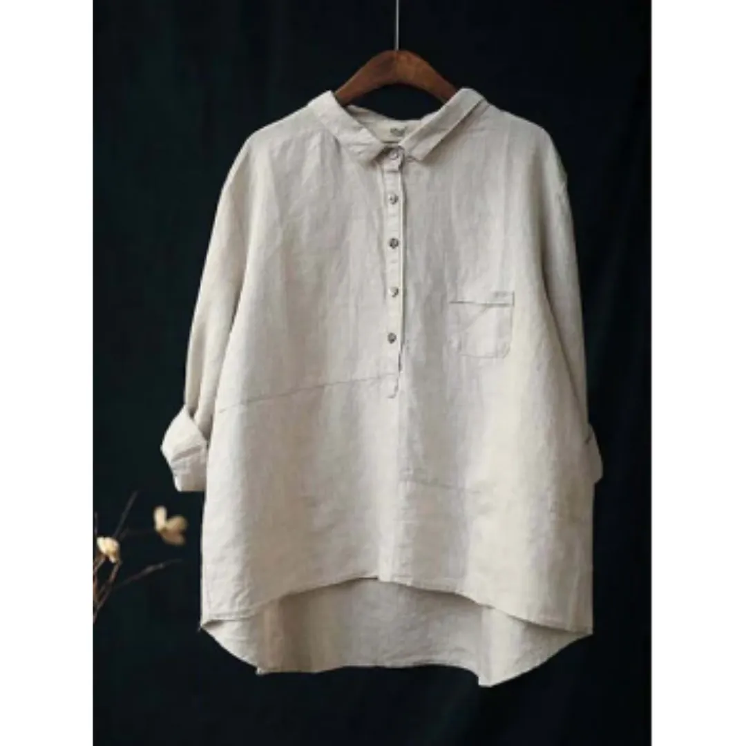 Women's Casual Oversized Summer Blouse | Long Sleeve