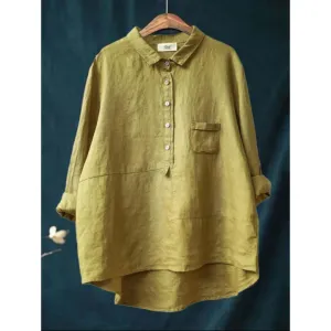Women's Casual Oversized Summer Blouse | Long Sleeve