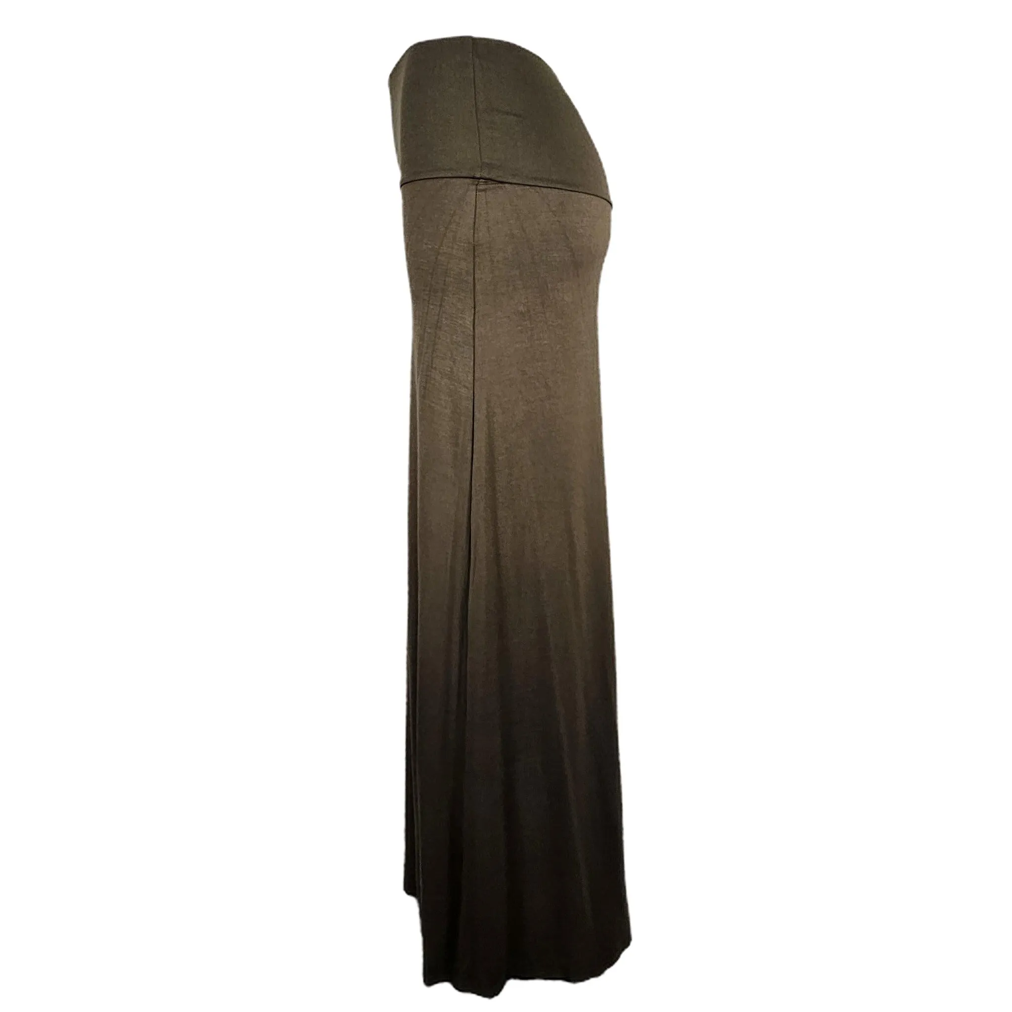 Women's Olive Green Knit Maxi Skirt - Made in USA