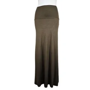 Women's Olive Green Knit Maxi Skirt - Made in USA