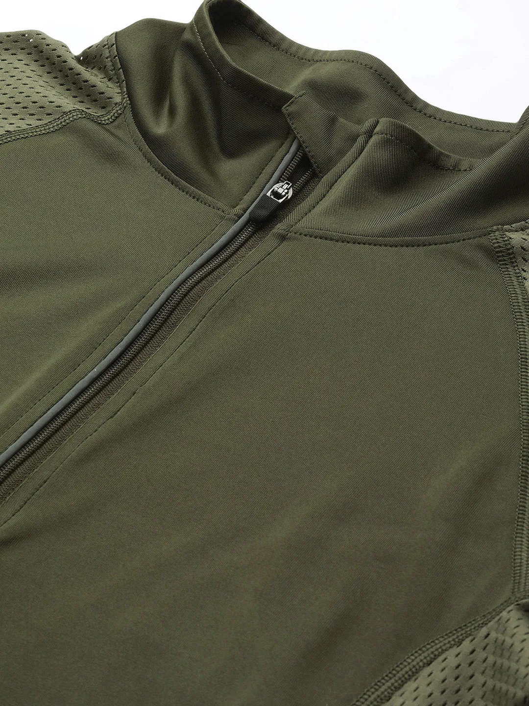 Women's Olive Green Slim Fit Training or Gym T-shirt