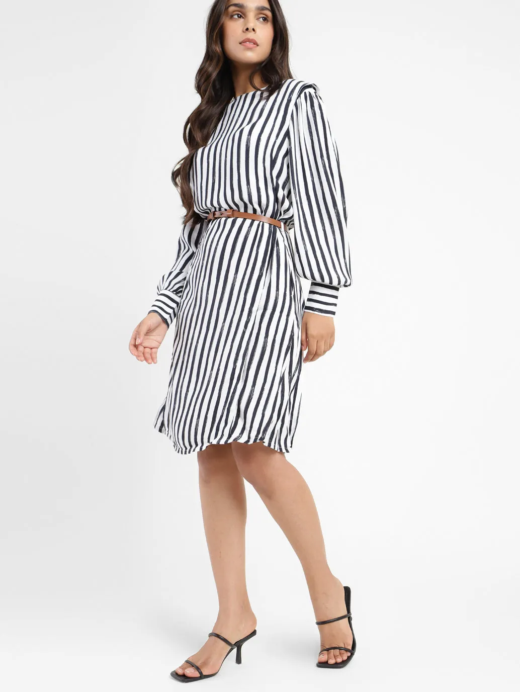 Women's Striped Round Neck Dress