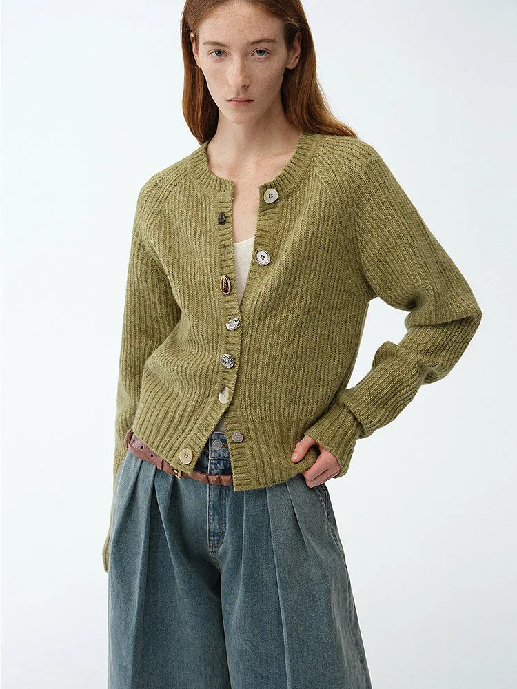 Wool & Cotton Knit Cardigan