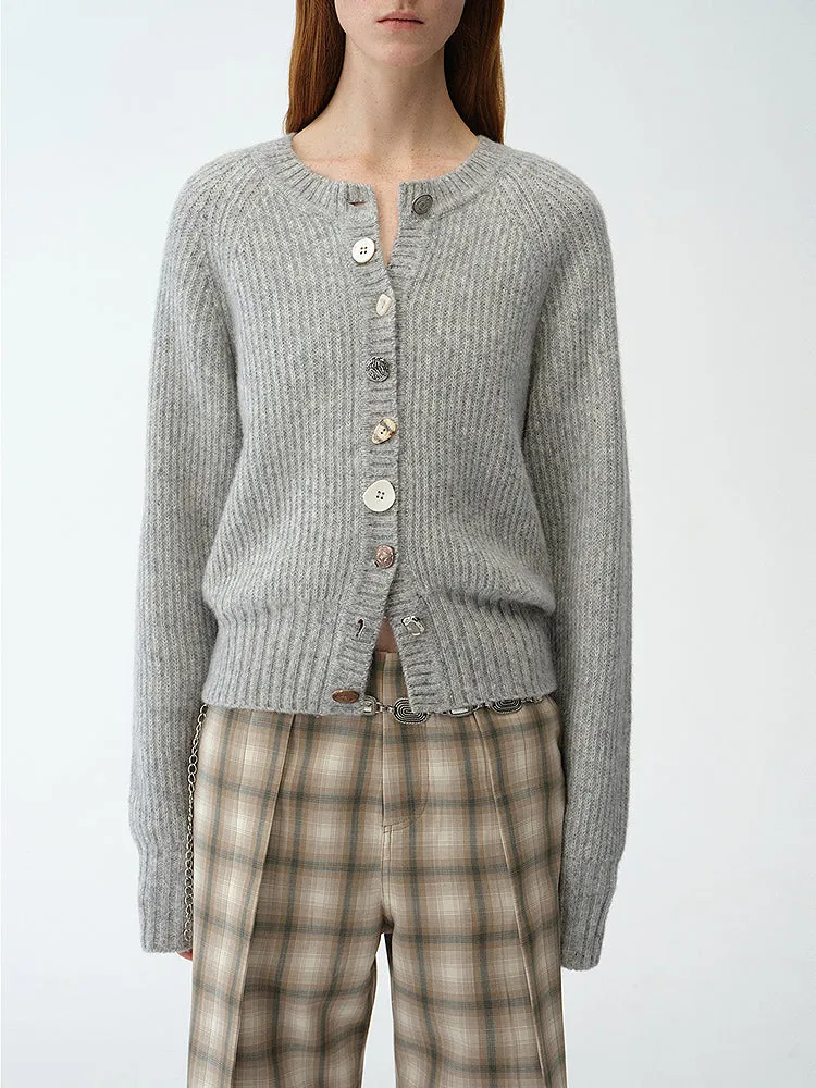 Wool & Cotton Knit Cardigan