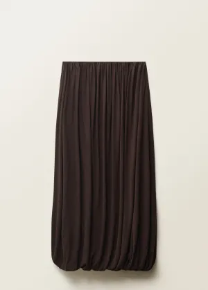 Wool blend skirt with puffed hem