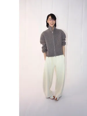 Wool Plush Zip Cardigan