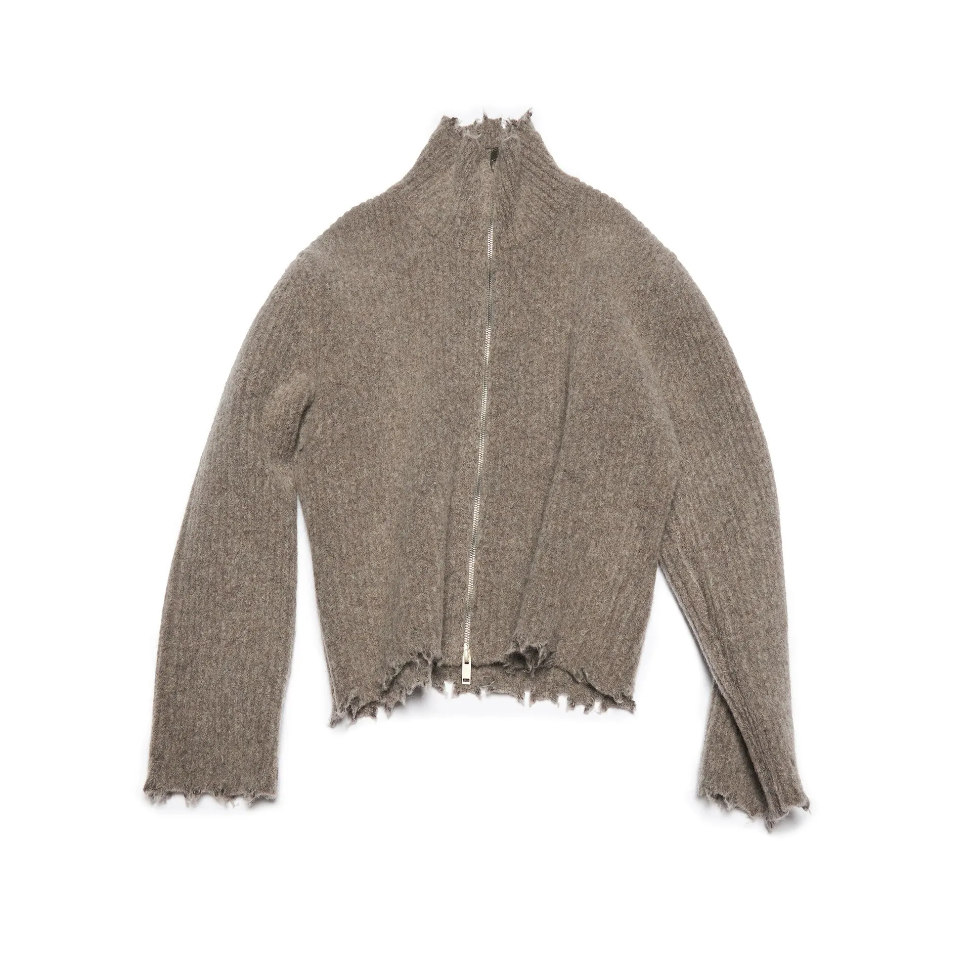 Wool Plush Zip Cardigan