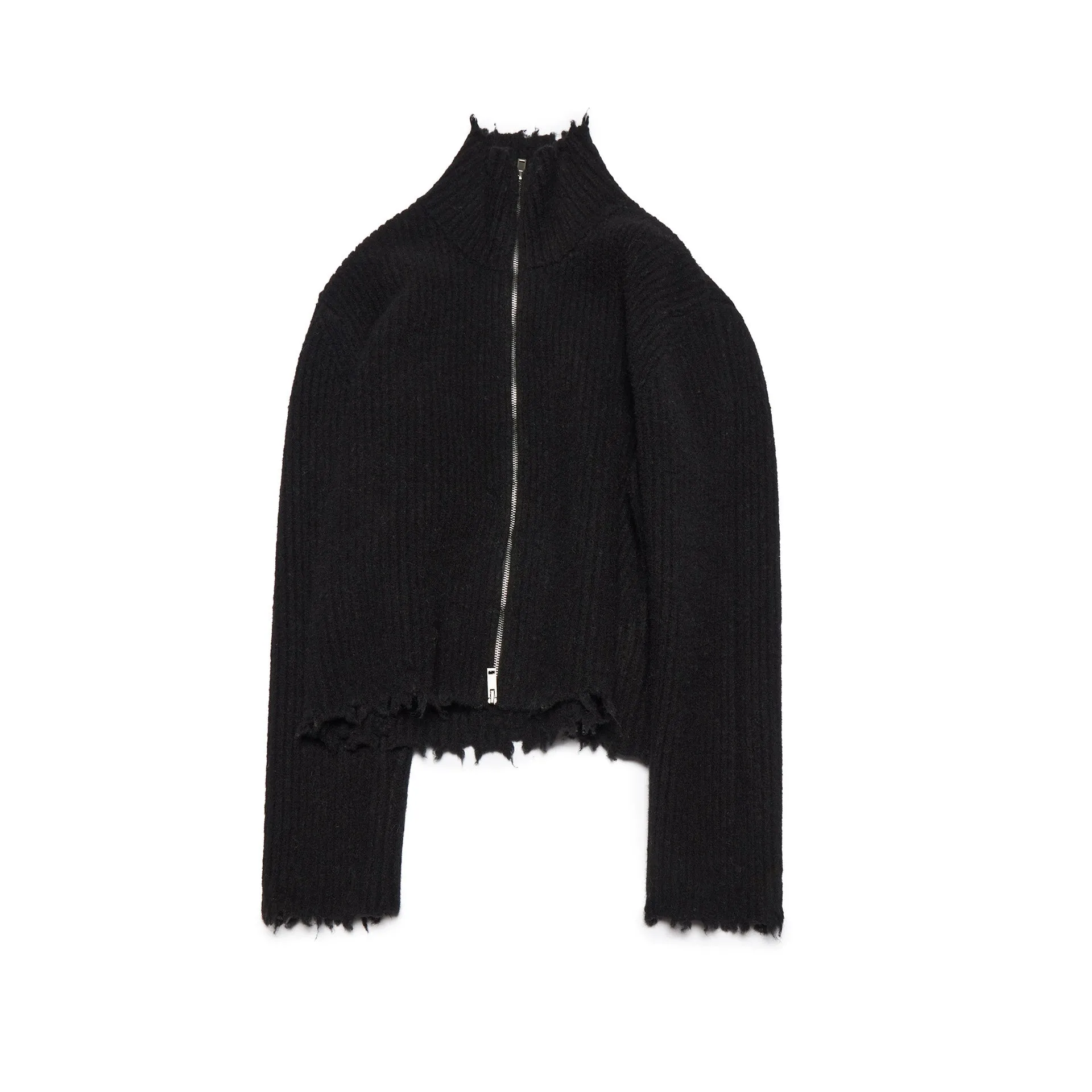 Wool Plush Zip Cardigan