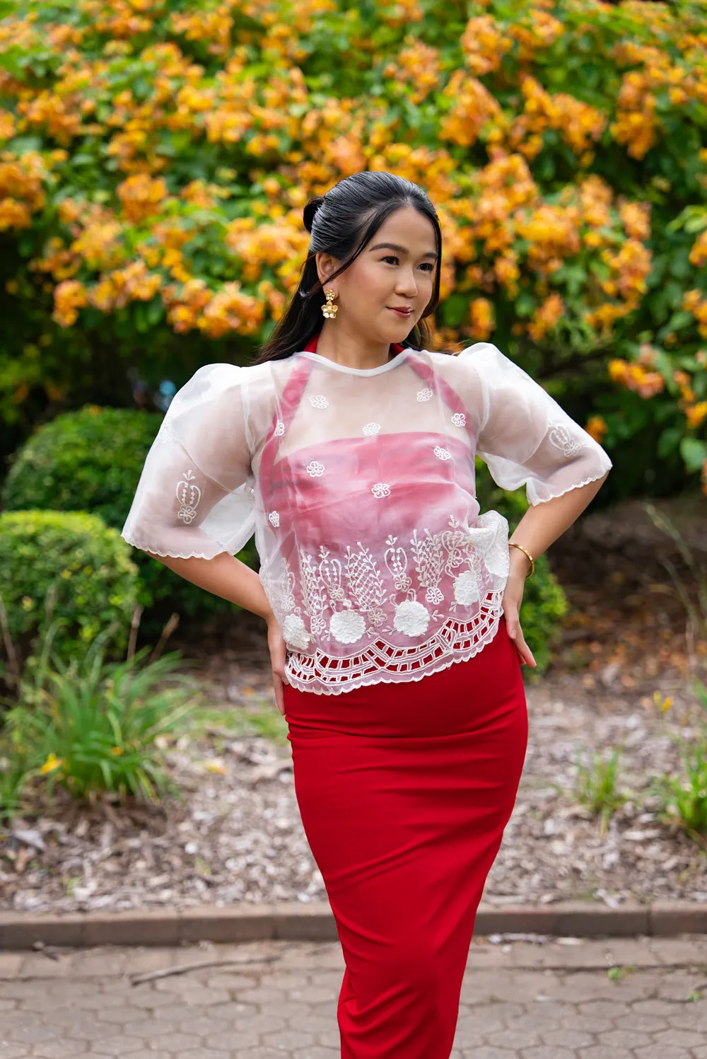 Yen Bell-Sleeve Barong Tagalog (Ivory)