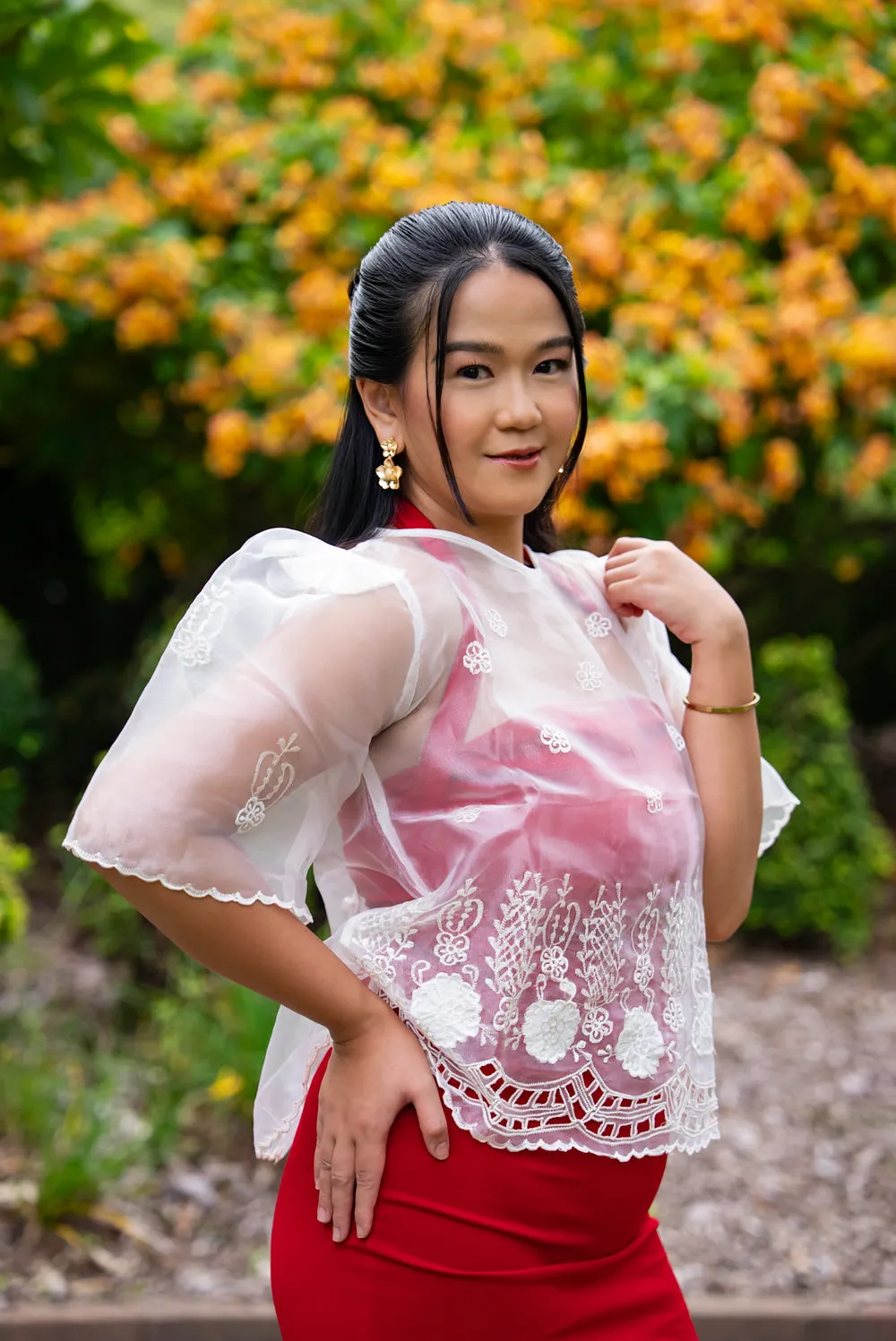 Yen Bell-Sleeve Barong Tagalog (Ivory)